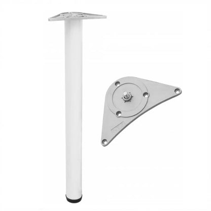 Tischbein 71 cm hoch - ZnAl Montageplatte - Weiss – Furnica