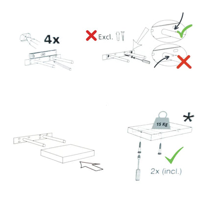 Verdecktes Bücherregal - 3er Pack- Knorrige Eiche - 90cm – Furnica