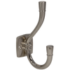 Doppelter Hut- und Mantelhaken - 115 mm - Gebürsteter Stahl