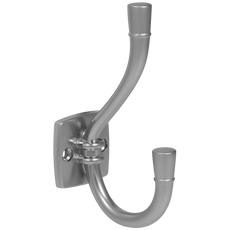 Doppelter Hut- und Mantelhaken - 115 mm - Silber