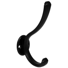 Doppelter Hut- und Mantelhaken - 124 mm - Schwarz