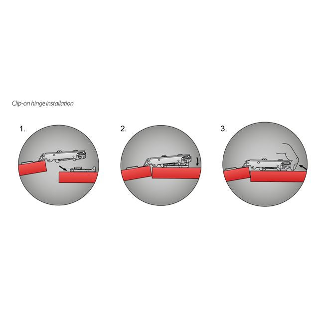 110° Soft-Close Topfband, H0 Montageplatte mit EURO Schrauben, Eckanschlag