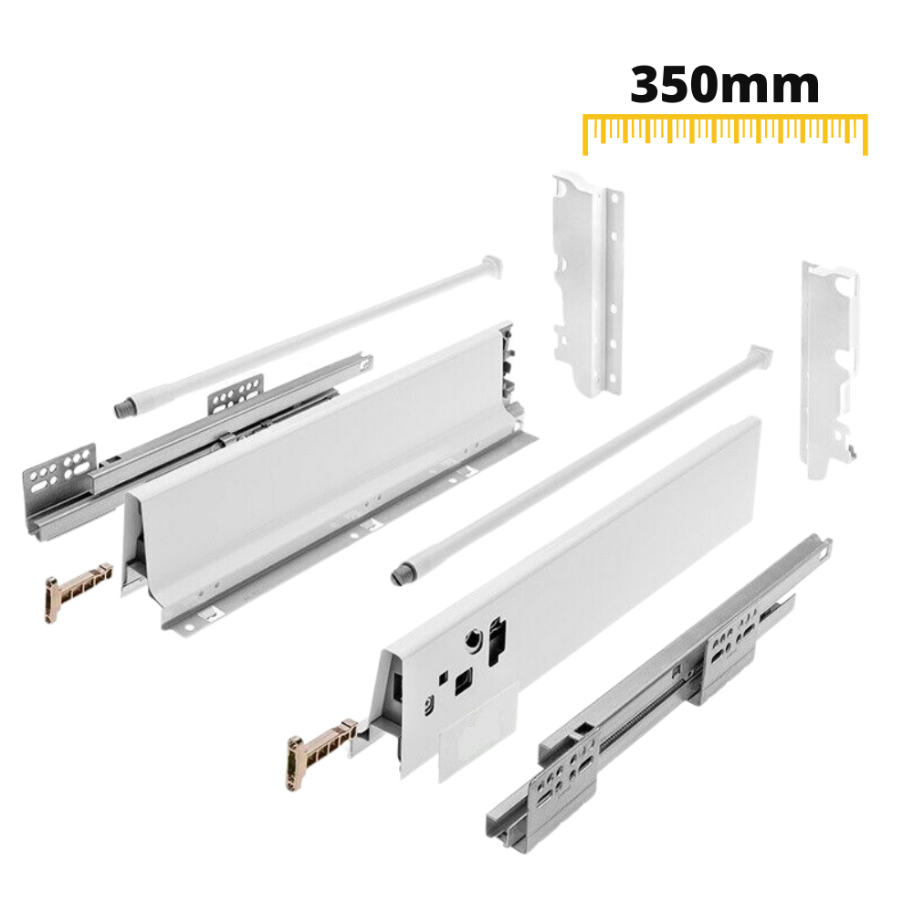 1 Satz Soft-Close Schubladensystem, HOCH, H: 185mm, Weiß