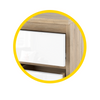 GABRIEL - Nachttisch - Nachtschrank mit 2 Schubladen - Sonoma Eiche / Weiß Gloss H40cm B30cm T30cm