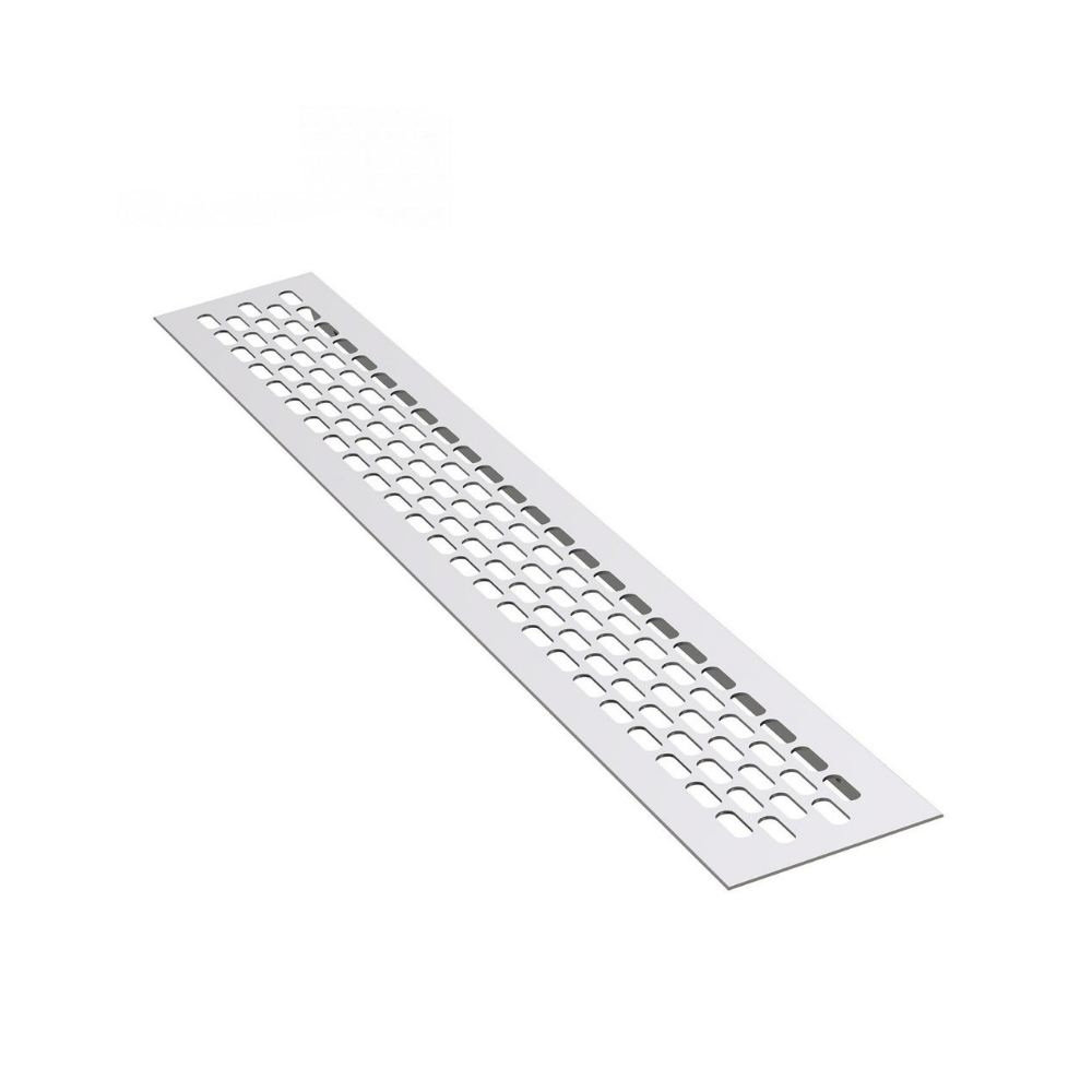 Aluminium-Lüftungsgitter für Küchenarbeitsplatten / Sockel, 484x60mm Silber