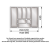 Besteckeinsatz für Schublade, Korpusbreite: 700mm, Tiefe: 430mm - Weiß