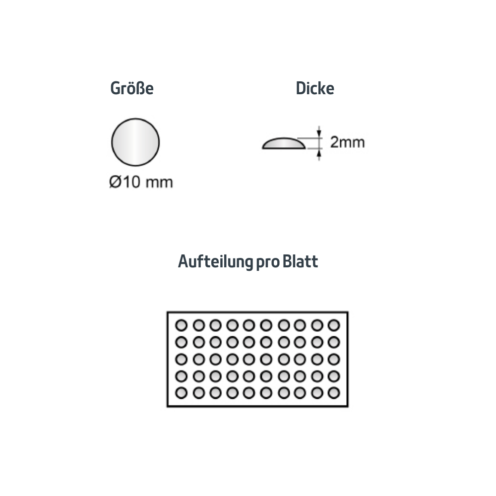 Selbstklebendes Silikon Elastikpuffer 10x2mm