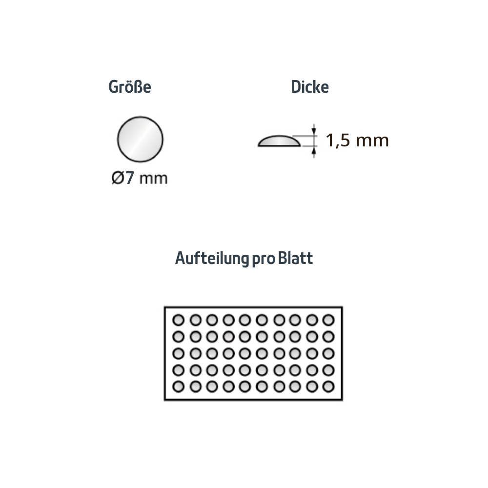 Selbstklebendes Silikon Elastikpuffer 7x1.5mm