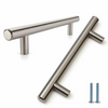 T-Bar Möbelziehgriff 128mm (200mm Gesamtlänge) Gebürsteter Stahl/Nickel
