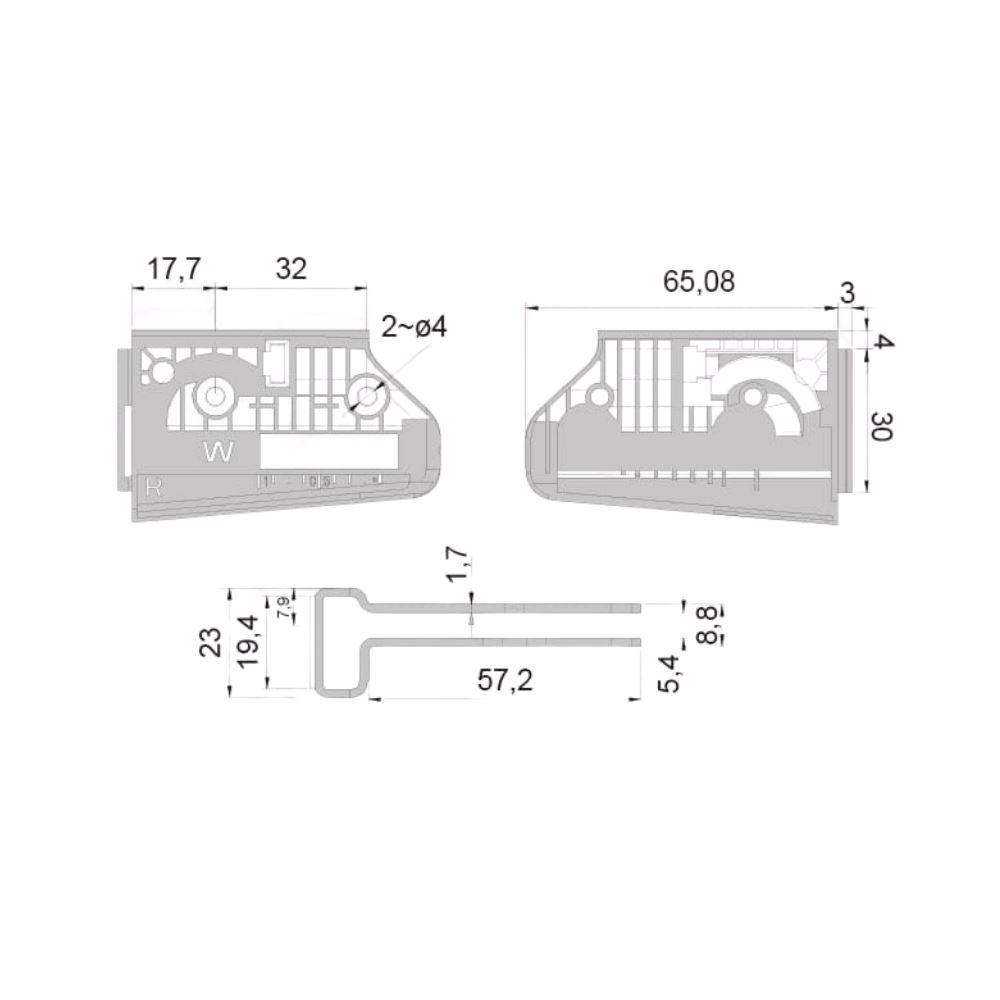 Verstellbare Schrankhalterung  L+R - 3D Premium - Weiß