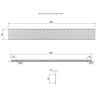 Aluminium-Lüftungsgitter für Küchenarbeitsplatten / Sockel, 484x60mm