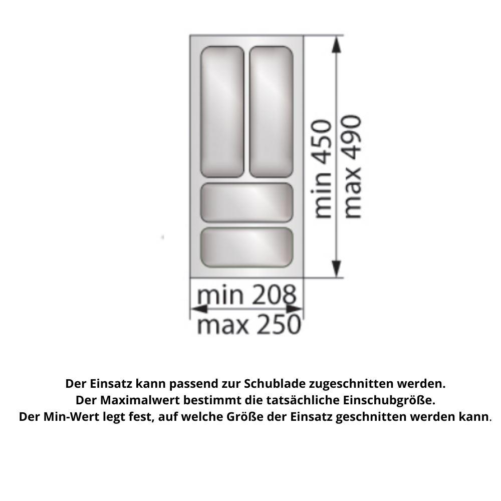 Besteckkasten für Schubladen 300mm Breit - Metallic