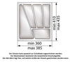 Besteckeinsatz für Schublade, Korpusbreite: 450mm, Tiefe: 430mm - Metallic