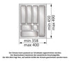 Besteckkasten für Schubladen 450mm Breit - Metallic