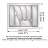 Besteckeinsatz für Schublade, Korpusbreite: 600mm, Tiefe: 430mm - Weiß