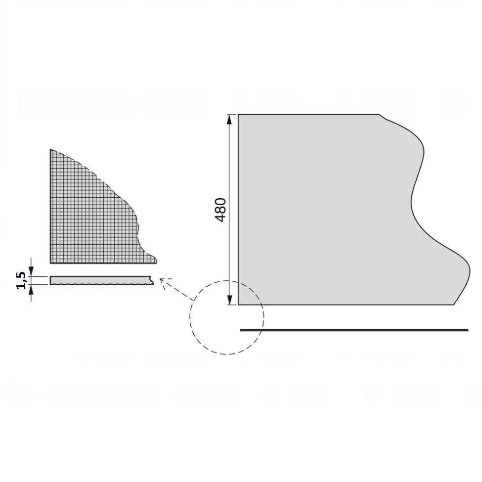 Schubladenmatte - Anthrazit - Schachbrettmuster - 1 LFM