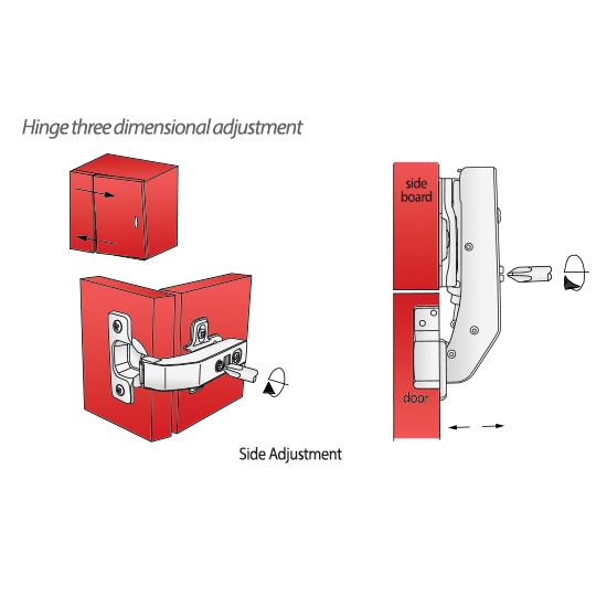 Soft-Close Topfband, H2 Montageplatte mit EURO Schrauben für Paralleltüren